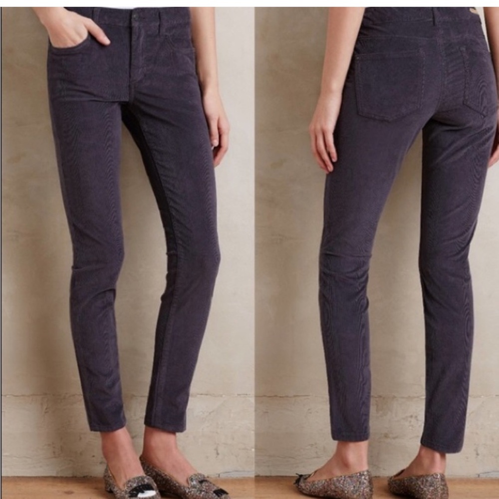 Anthropologie Pilcro Gray Corduroy Serif Pants